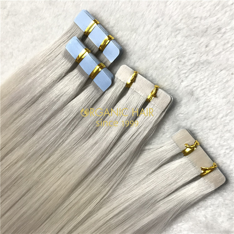 Long lasting 40 pieces #1001 color tape in remy hair extensions and reviews X125
